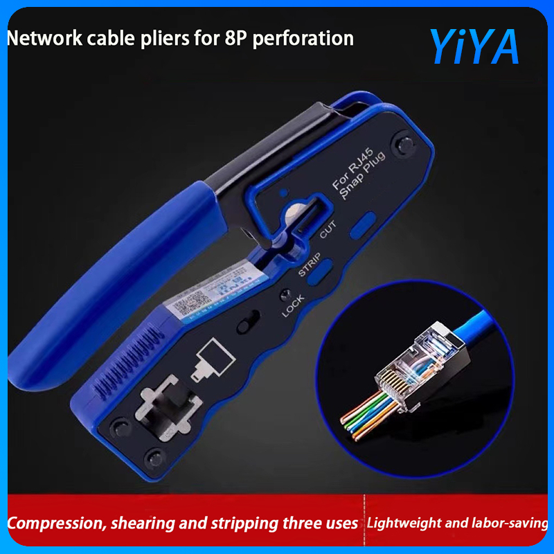 RJ45 RJ11 Pass Through Crimper Tool Crimping Tool for CAT7/CAT6A/CAT6