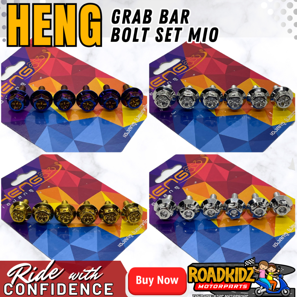 HENG GRAB BAR BOLT MIO SPORTY/SOULTY/MIO I 125/SOUL I 125/M3 6PCS