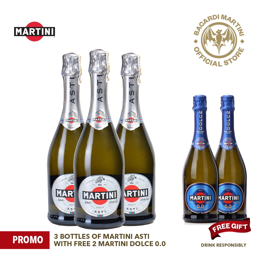 [Bundle of 5] MARTINI Asti Sparkling Wine 750ml x3 + MARTINI Dolce 0.0