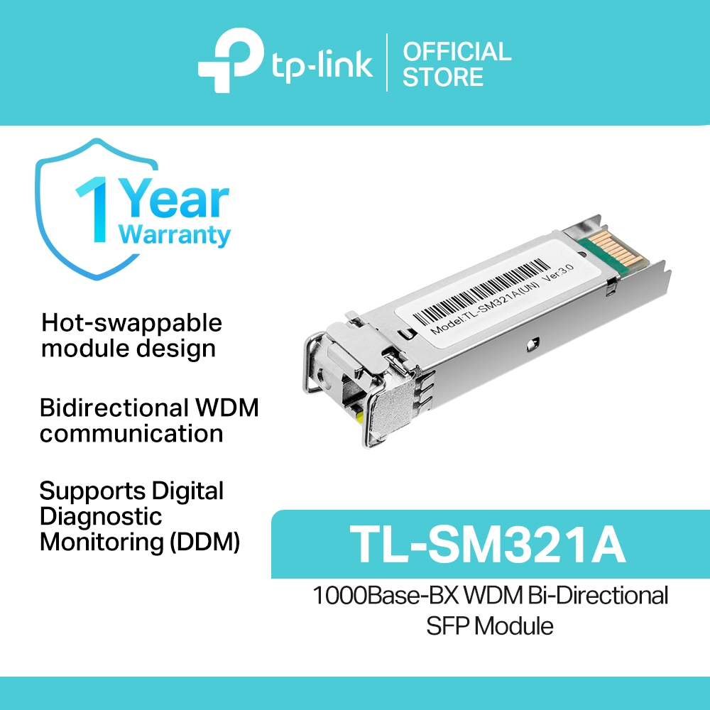 TP-Link | TL-SM321A | 1000Base-BX | WDM | Bi-Directional | SFP | Fiber ...