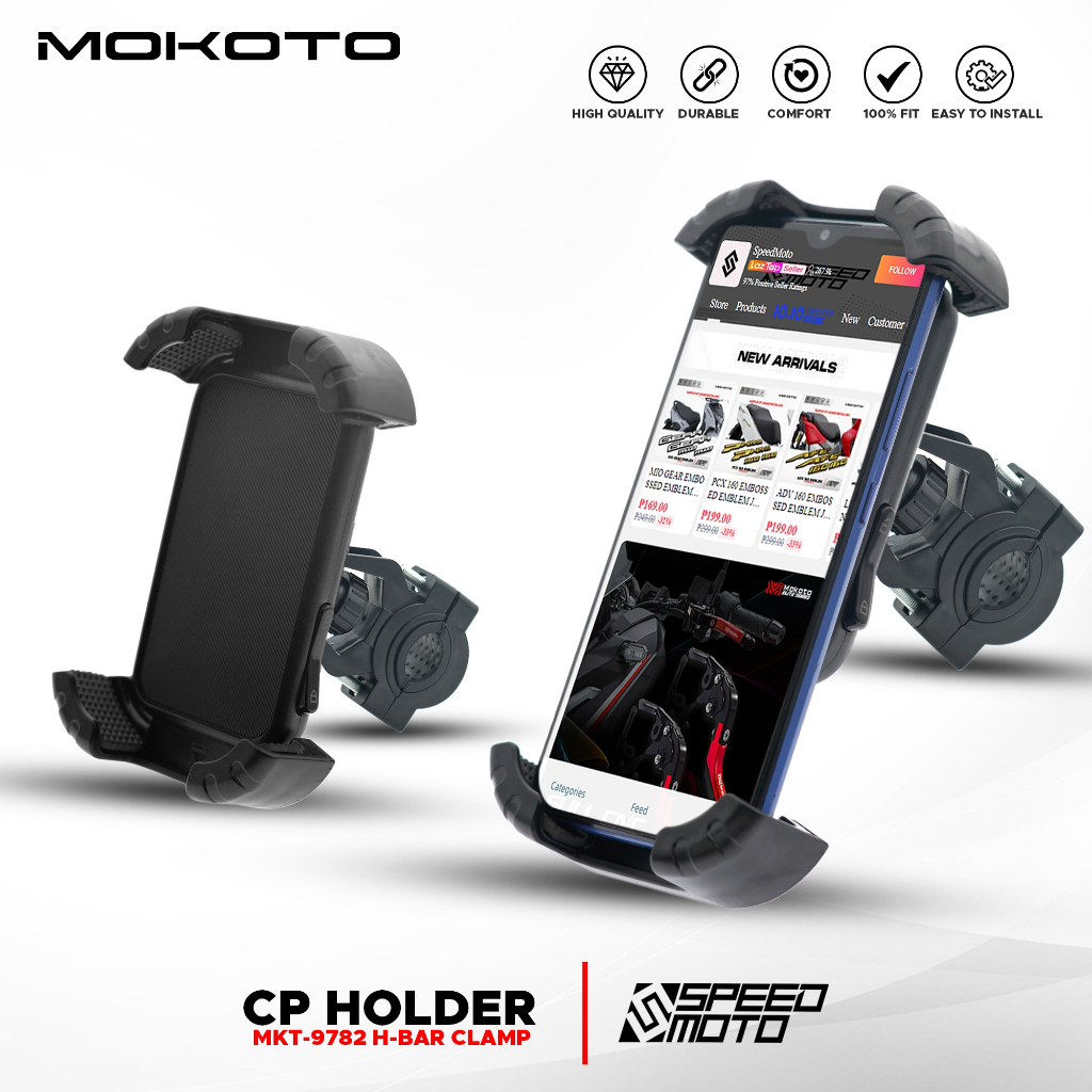MOKOTO UNIVERSAL CELLPHONE HOLDER 360° ROTATABLE MOBILE PHONE HOLDER  UNIVERSAL FOR MOTORCYCLES
