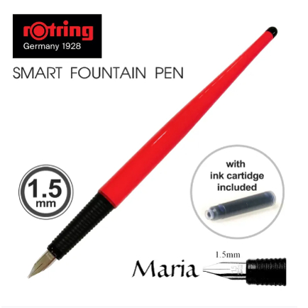 rOtring Smart Fountain Pen Calligraphy Writing Instrument - 1.1mm & 1 ...