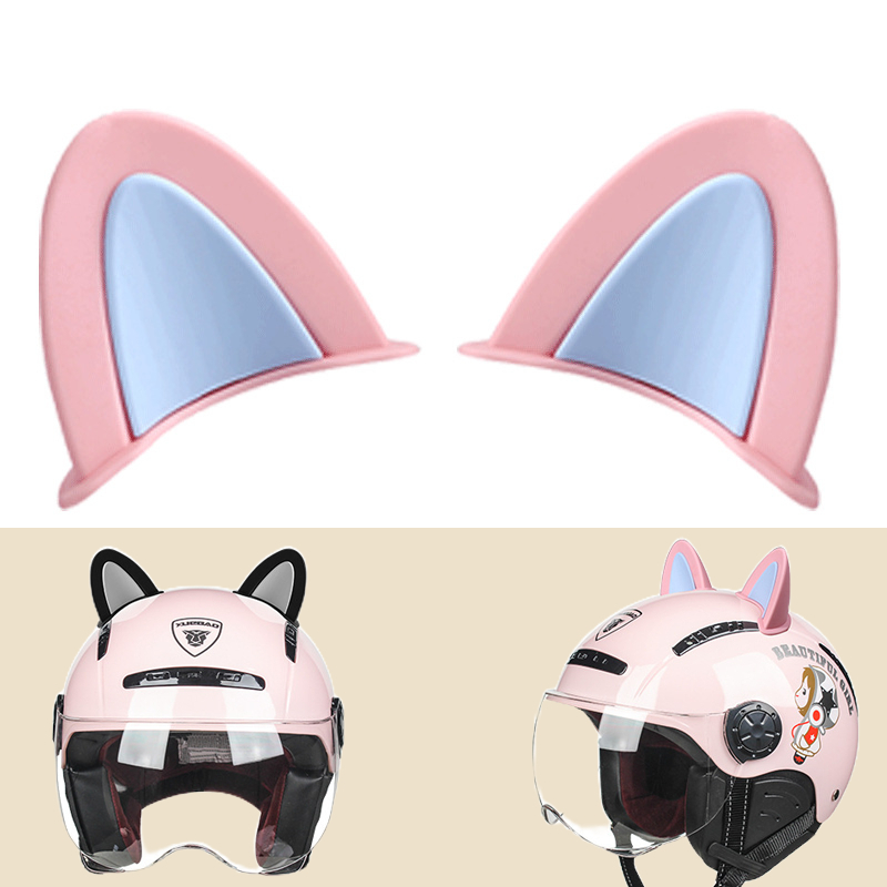 Pair Cat Ears Helmet Decorations Motorcycle Accessories Helmet Sticker