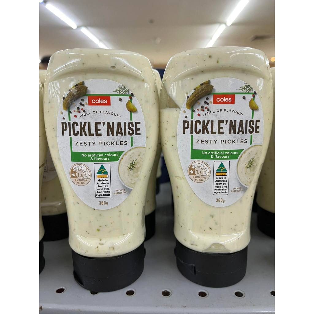 Coles Pickle'naise Zesty Pickles 360g/ Coles Tartare Sauce Extra Creamy