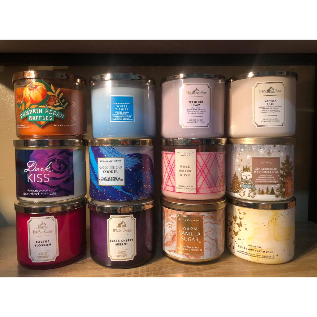 3 Wick Candles Bath and Body Works / White Barn/ 100 Authentic