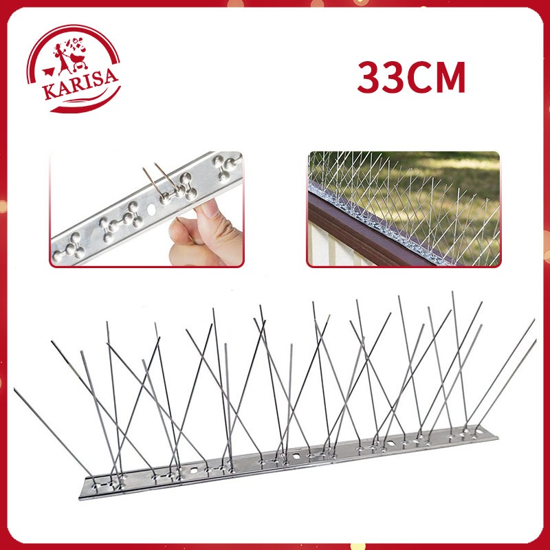 Fuuner Bird Spikes For Pigeons,3pcs 304 Stainless Steel Bird Deterrent Spikes,for Fence Wall Spikes Garden Security Anti Climb,Small Birds Scarers For Roofs,Seagull Intruder Deterrent (3 Pack, 1M