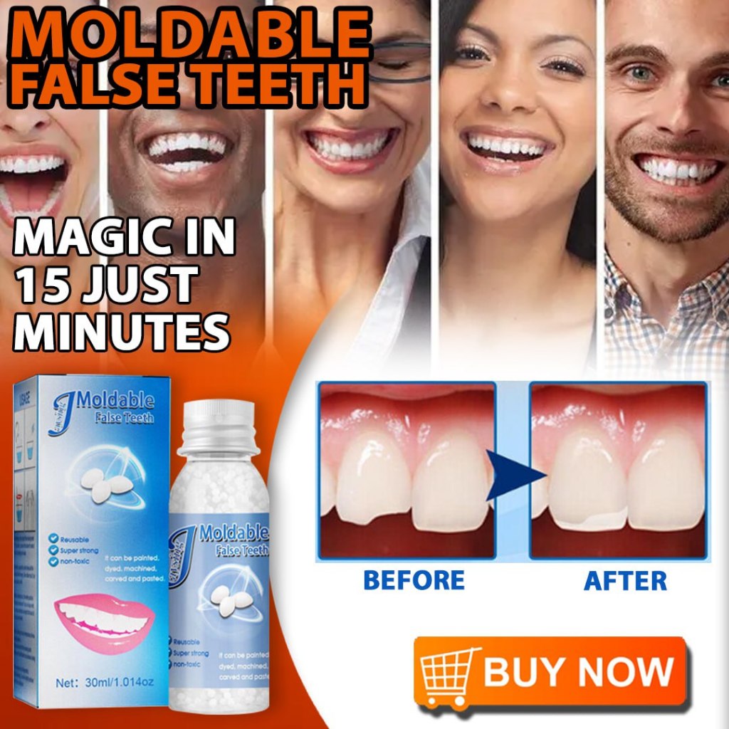 MOLDABLE FALSE TEETH SAFE BEADS FAKE TEETH VENEERS DIY PUSTISO DENTURE ...