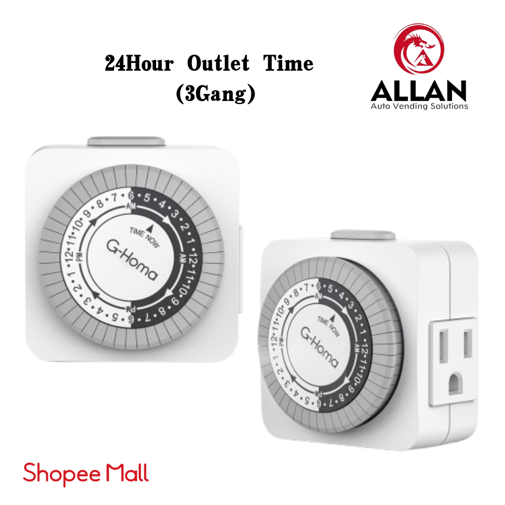 ALLAN Indoor Mini 24 Hour Mechanical Outlet Timer ( 1PC ) | Shopee ...