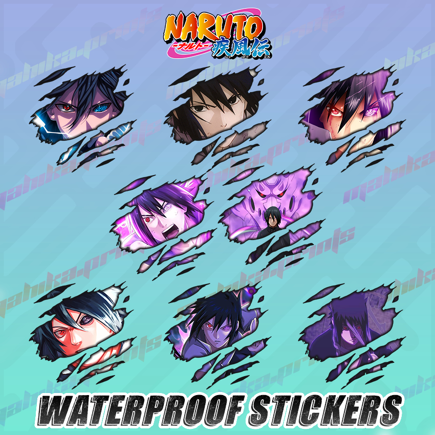 SASUKE UCHIHA 】SCRATCH WATERPROOF VINYL STICKER (NARUTO SHIPPUDEN) SET ...