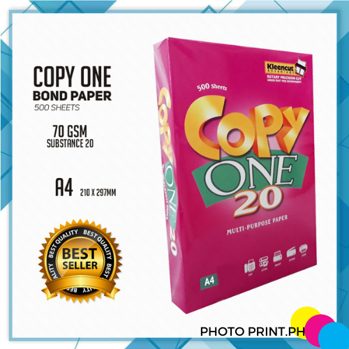 Copy One Bond Paper White Short, Long & A4 Size 70Gsm - 500 Sheets Pack ...