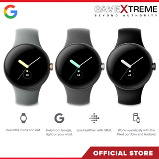 Google Pixel Watch - Matte Black Stainless Steel case - Obsidian Active  band