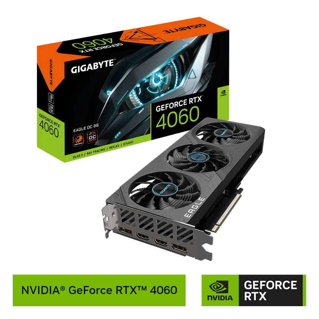 Gigabyte NVIDIA® GeForce RTX™ 4060 Eagle OC 8GB Graphics Card (GV ...
