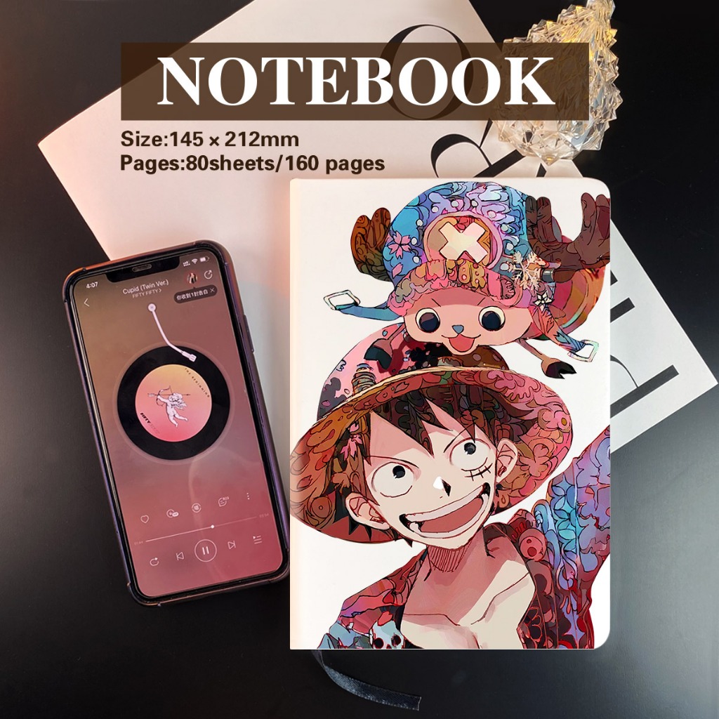 A5/A6 One Piece Luffy sheep head cowhide thickened notebook school ...