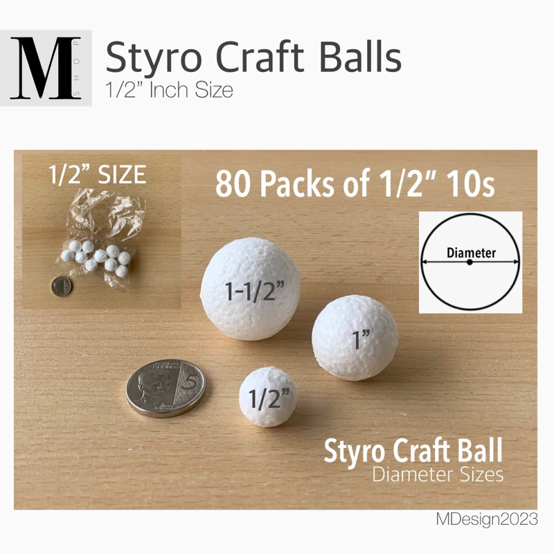 1/2” Styro Ball Craft Balls 80 packs of 10s Shopee Philippines