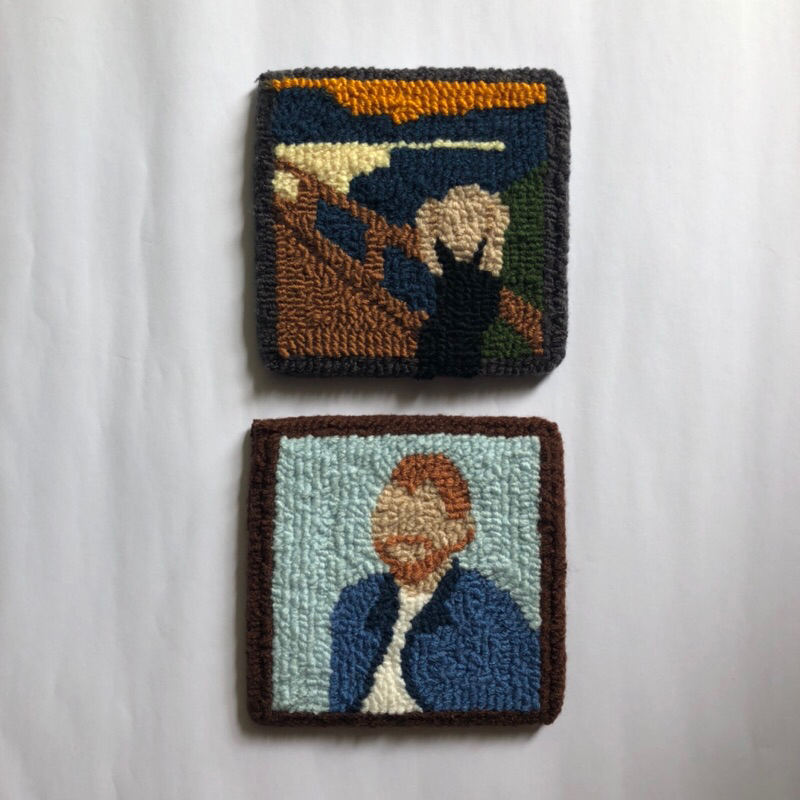 Famous Painting Punch Needle Coaster Mug Coaster with NonSkid