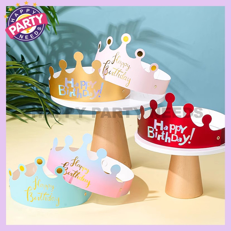 Folding Birthday Hat Birthday Party Decoration Crown Kids Adult Cake ...