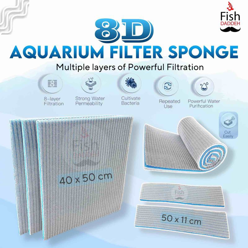 8D Aquarium Filter Sponge Media Foam Biochemical Cotton Shopee