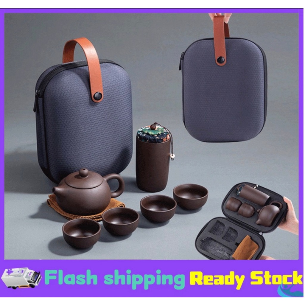 6-Piece tTravel Portable Tea Set, Purple Sand Teapot, Business Event ...
