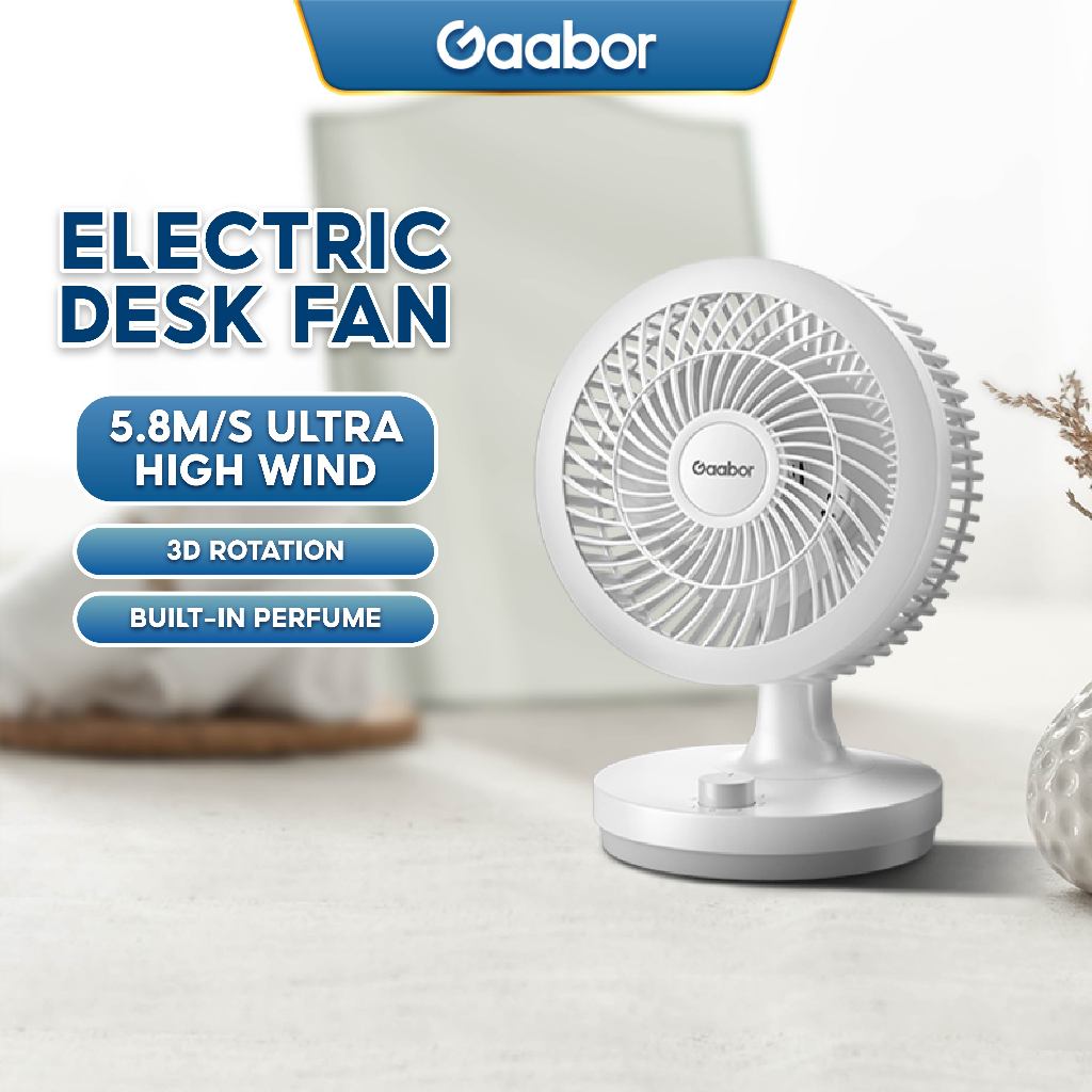 Gaabor Compact Electric Desk Fan Low Noise 3D Swing | Shopee Philippines