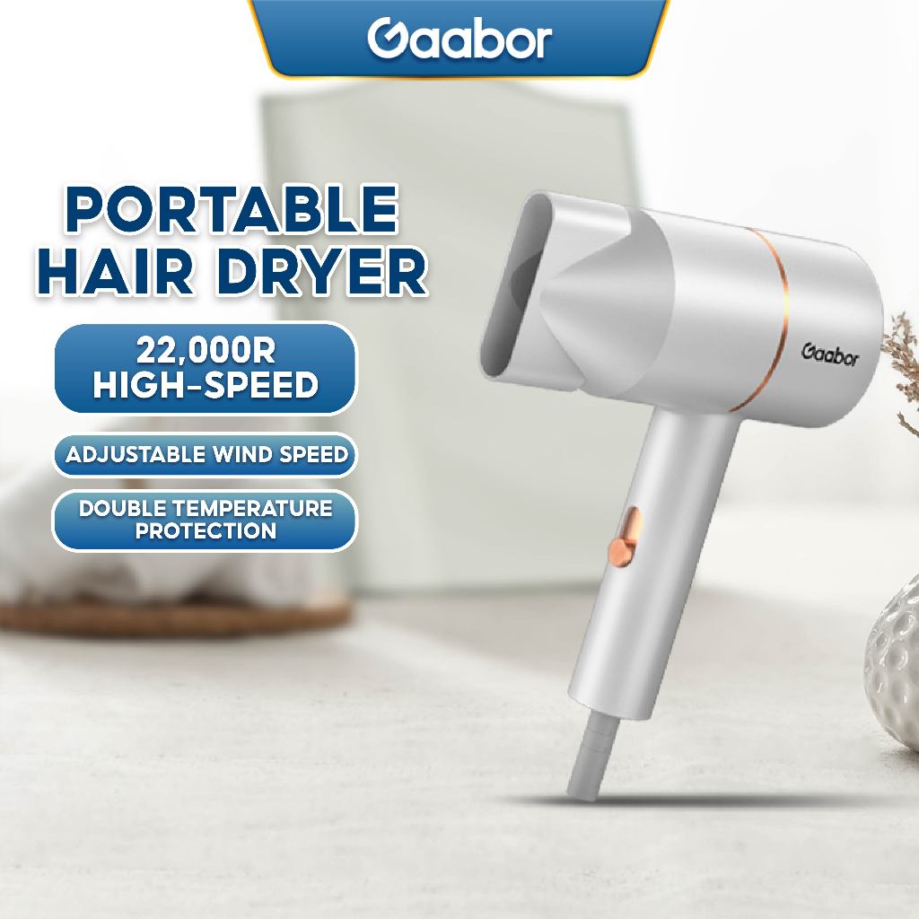 Gaabor Hair Dryer White/Pink with Overheating Protection and ThirdGear