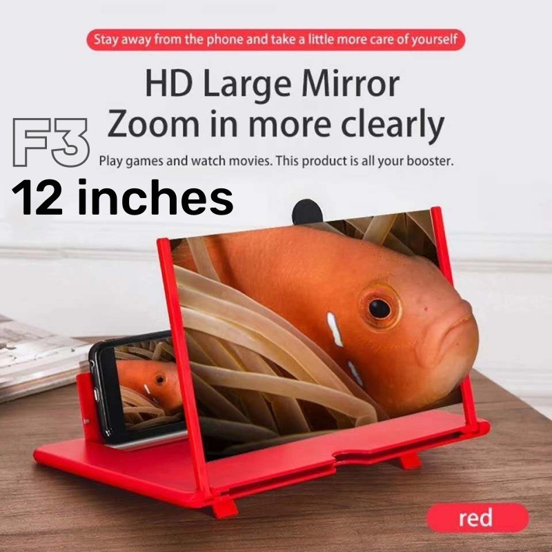 12Inch Phone Screen Magnifier HD Video Amplifier Portable Foldable Phone Magnifier Screen For All Mobile Phones 4-6X Enlargement Ideal For Home