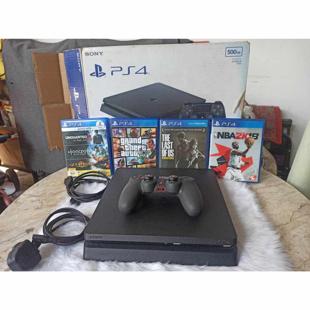 Newest Flagship Sony Play Station 4 1TB HDD Only on Playstation PS4 Console  Slim Bundle - Included 3X Games (The Last of Us, God of War, Horizon Zero