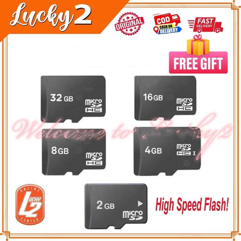 Lucky2 Micro SD Card 2GB/4GB/8GB/16GB/32GB/64GB/128GB Memory Card TF