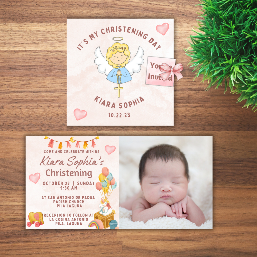 Invitation for Christening | Birthday Folded Invitation Card | Shopee