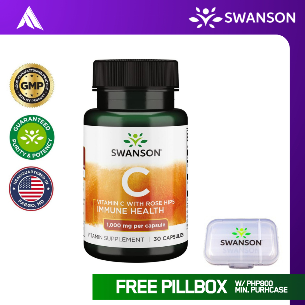 Swanson Vitamin C 1000mg with Rose Hip. Immune Health 30 Capsules
