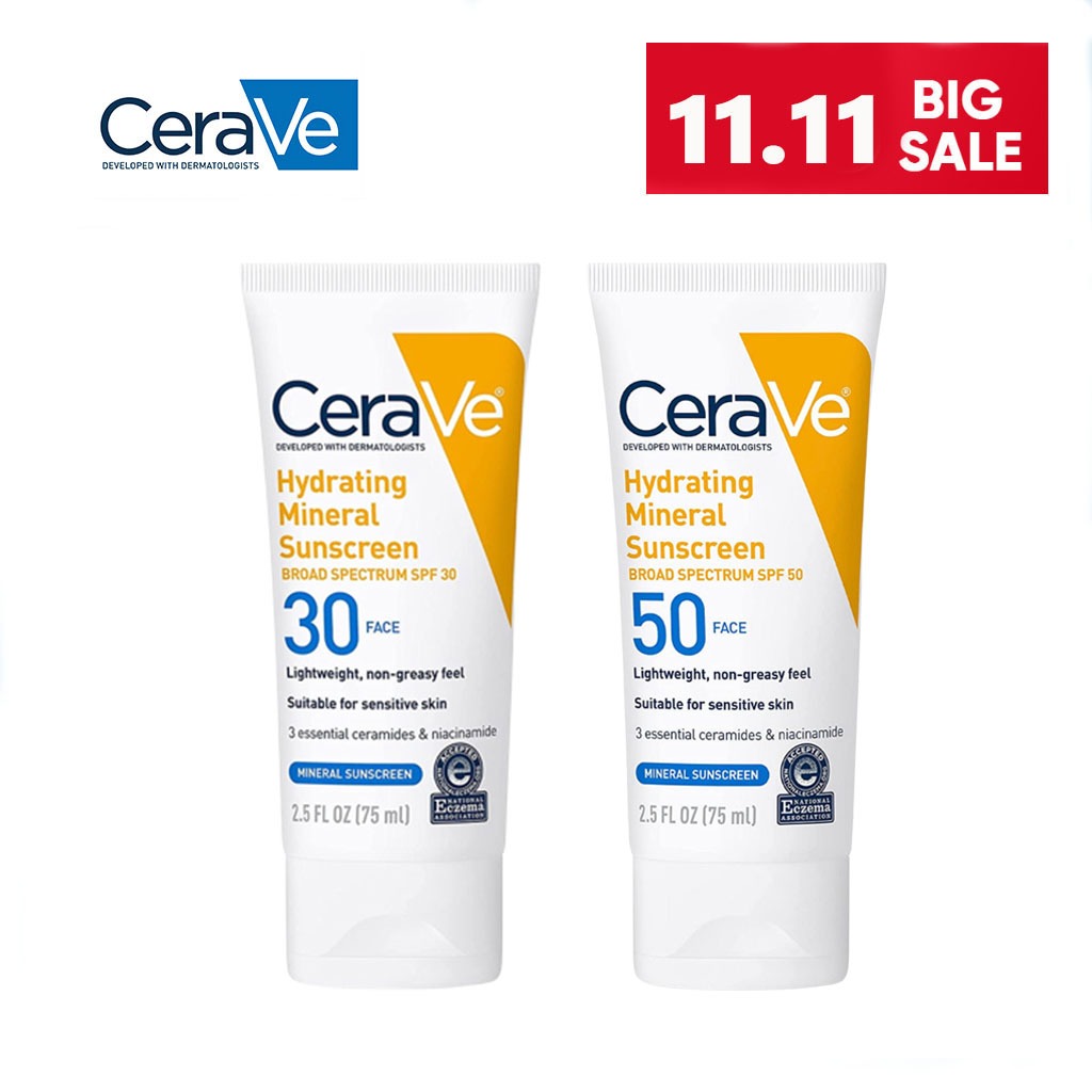 CeraVe Hydrating Mineral Sunscreen Broad Spectrum SPF50 30 Face