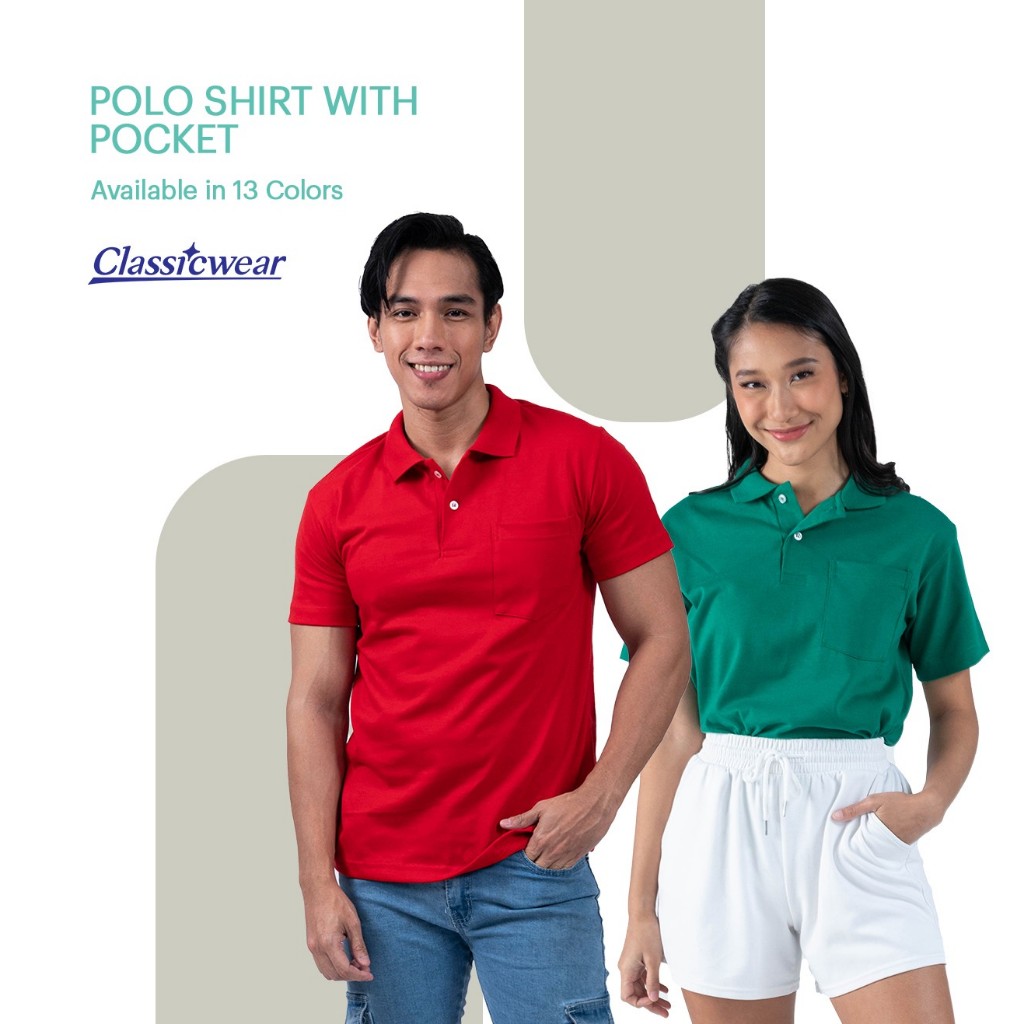 Classicwear Polo Shirt with Pocket Canary Red Orange Gold Yellow Apple Green Emerald Shopee Philippines
