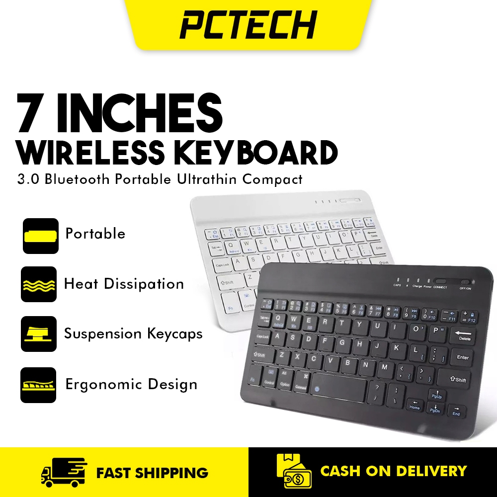 Popcorn 7 Inches Wireless 3.0 Bluetooth Keyboard Travel Portable ...