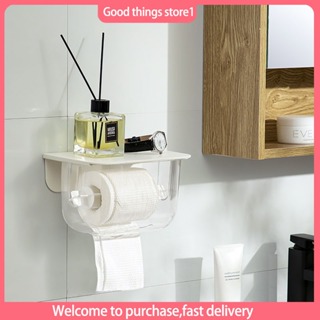 1pc Stainless Steel Paper Towel Holder, Self-Adhesive Toilet Paper Holder,  Toilet No Punching Wall Mounted Paper Holder Waterproof Wall Mount Roll/Draw  Paper Dispenser Tissue Box Shelf Bathroom Storage Rack Bathroom Accessories