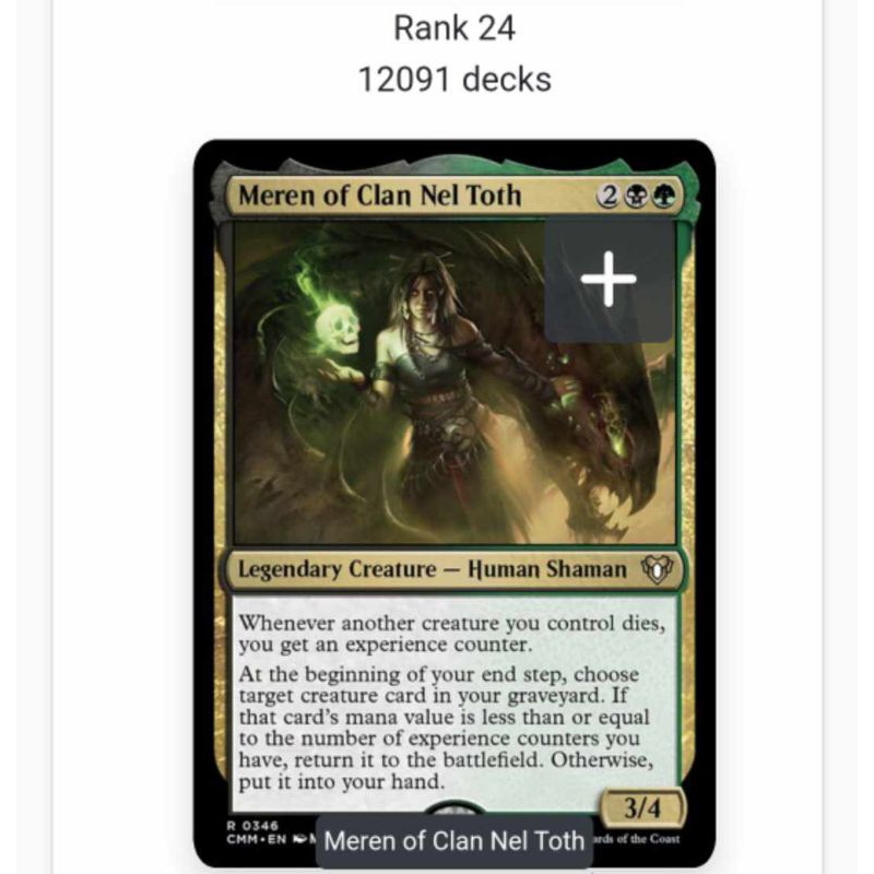 Meren of Clan Nel Toth Budget EDH Commander Precon Golgari Aristocrat