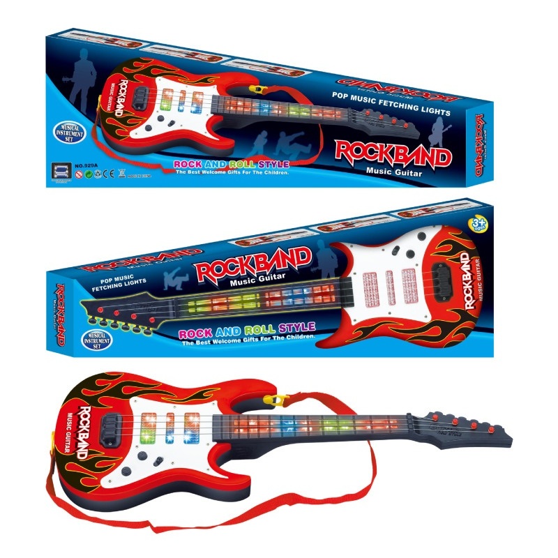 Kids Rock Band Music Electric Guitar Musical 4 Strings Playthings ...