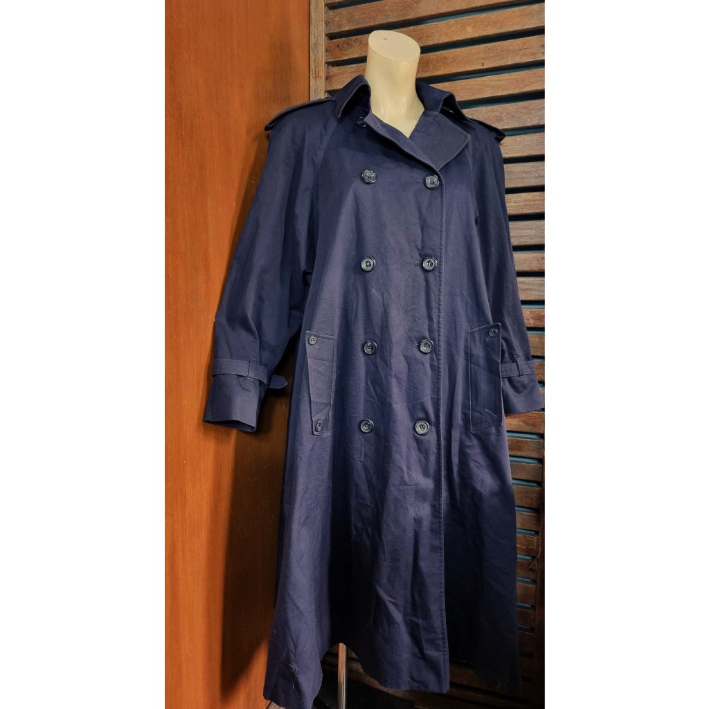 Navy Blue Double Breasted Trench Coat (XXL) AA195 | Shopee Philippines