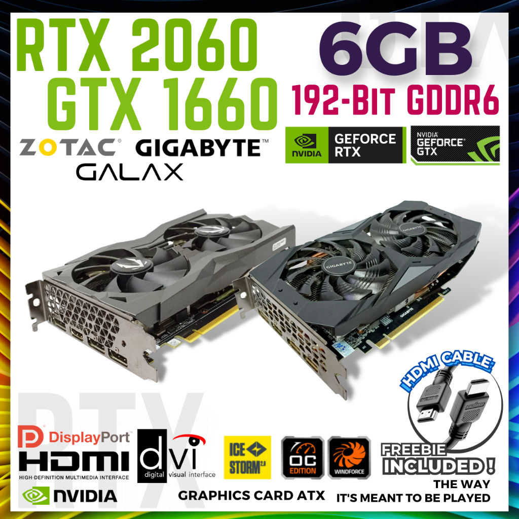 NVIDIA GeForce RTX GTX Gaming Video Cards ZOTAC RTX2060 GALAX RTX2060