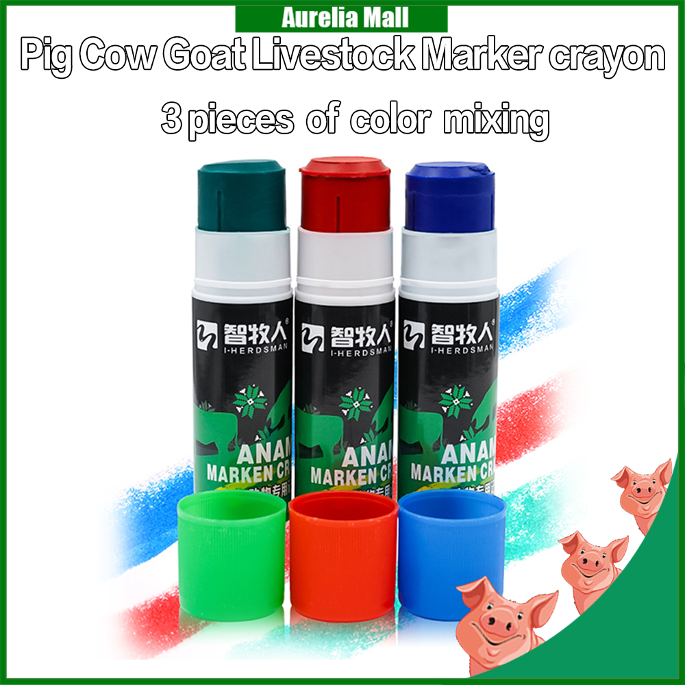 3Pcs Mixed Color Pig Marker Crayon Pig Cattle Sheep Mark Crayons For