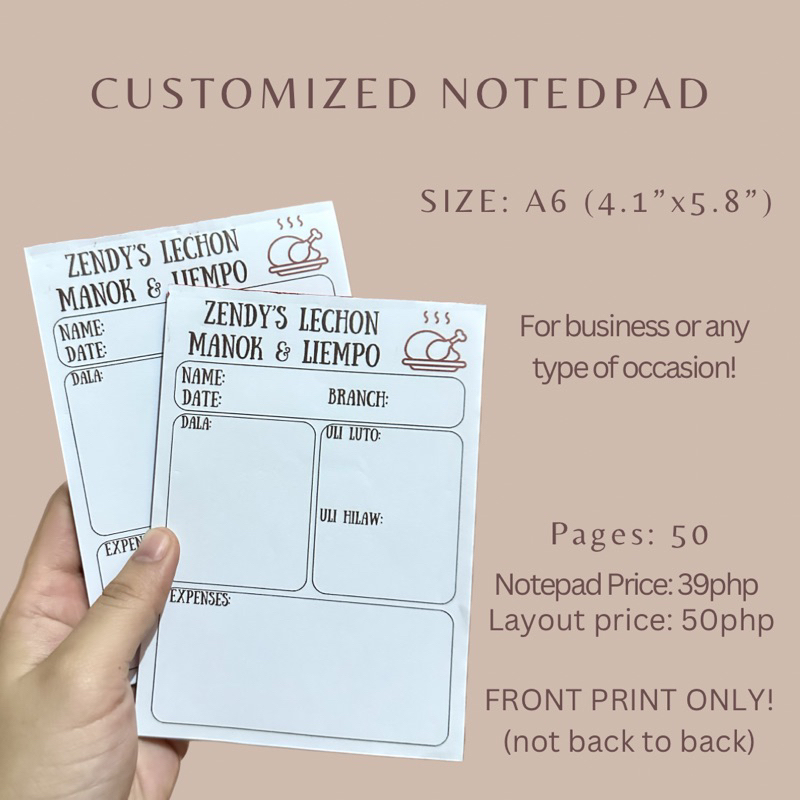 CUSTOMIZED NOTEPAD FOR EVENTS/SCHOOL | Shopee Philippines