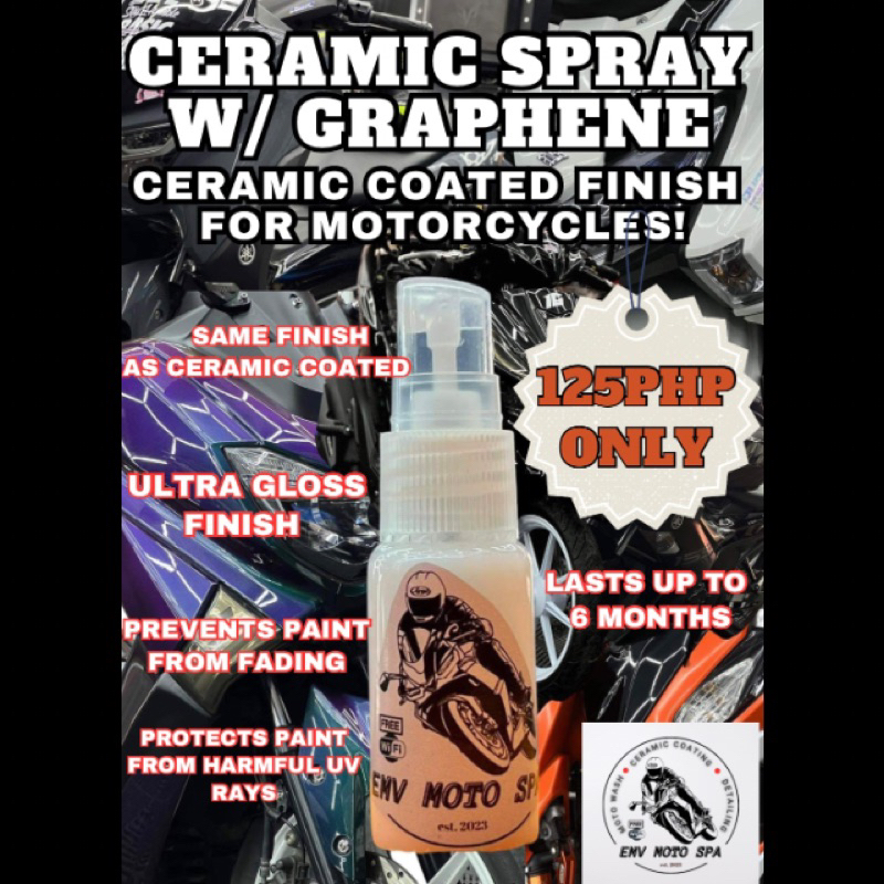 Ceramic coating spray with Graphene for motorcycles Shopee Philippines