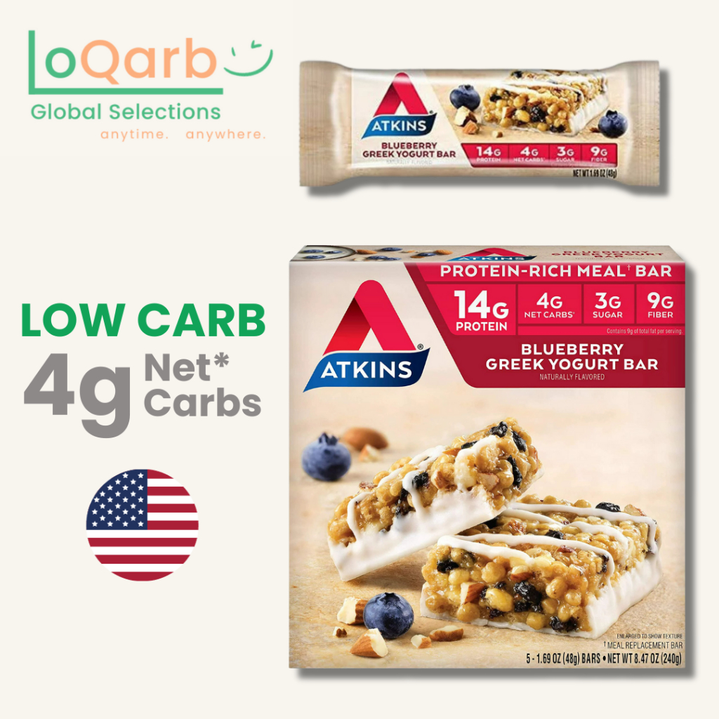 Atkins, Greek Yogurt Bar, Blueberry, 1 Bar, 1.69 oz (48 g) Each Low Carb Keto Shopee Philippines
