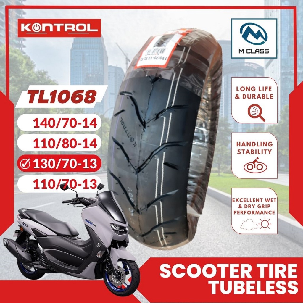 KONTROL R13 TL1068 STREET TIRE TUBELESS FOR NMAX, PCX160, ADV150 ...