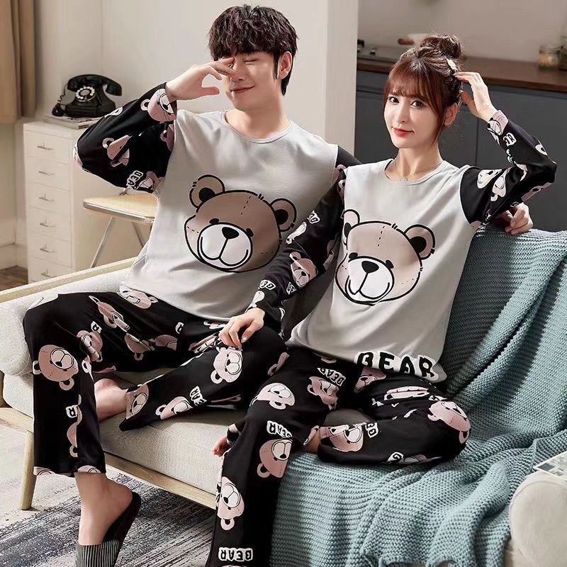 Sleepwear Adult Terno pajama Long sleeve Unisex Free size | Shopee ...