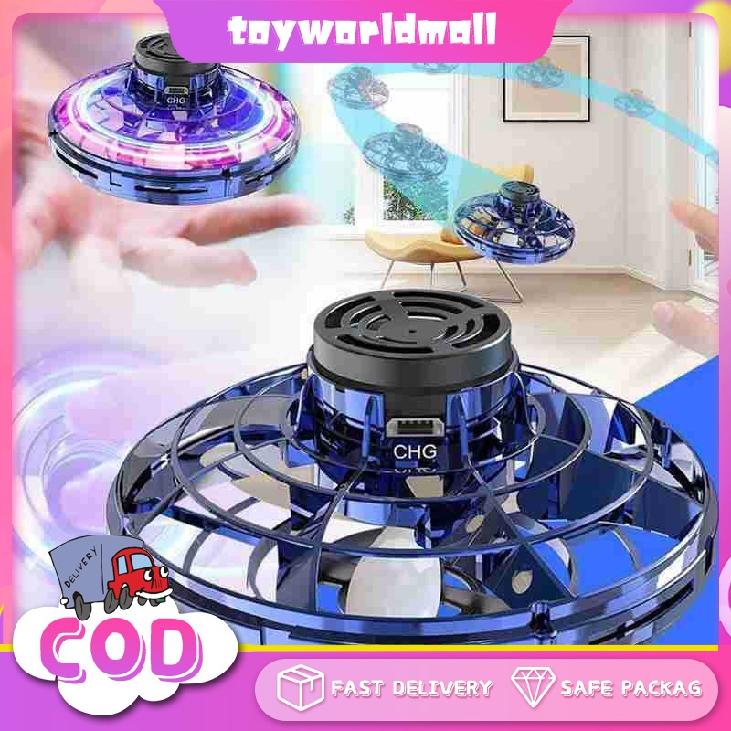 Mini Drone LED UFO Type Flying Helicopter Spinner Fingertip Upgrade ...