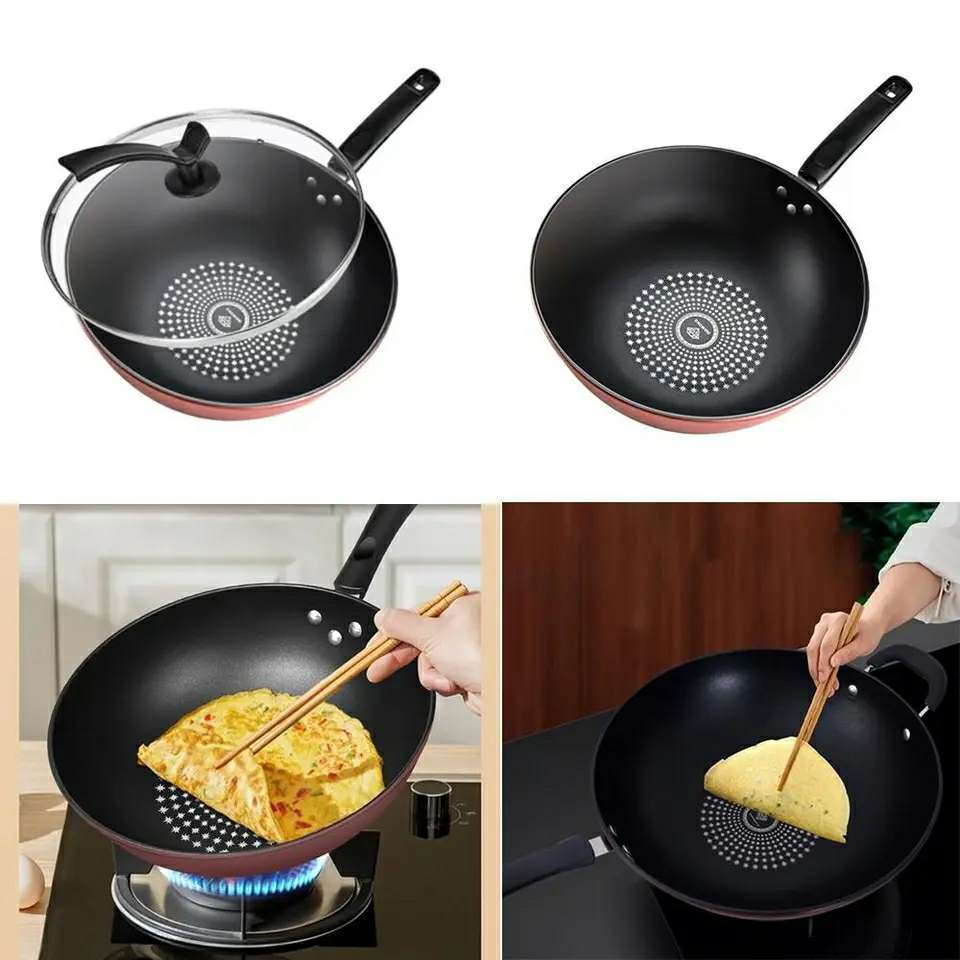 Nonstick Pan Composite Diamond Coating Wok Pan 32cm Frying Pan Kitchen ...