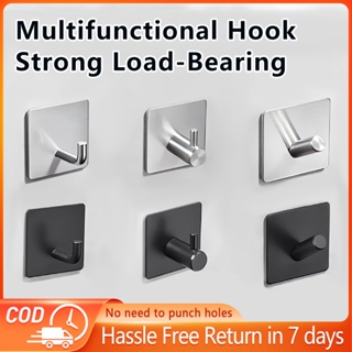 4pcs Adhesive Hooks, SUS 304 Stainless Steel Square Adhesive Hooks, Heavy  Duty Waterproof Stainless Steel Self Adhesive Hooks, Shower Wall Hooks,  Bathroom Kitchen Towel Adhesive Hooks. Adhesive Hooks Heavy Duty Wall Hooks