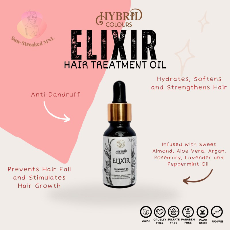 Hybrid Colours ELIXIR Treatment Oil 15ml | Organic Plant-Based Hair ...