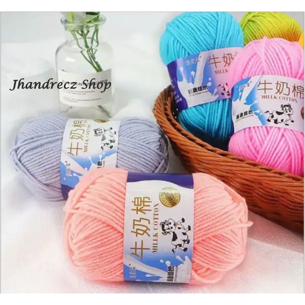 MILK COTTON YARN 50G/ 5 PLY- 100% MILK COTTON PART 1/2 | Shopee Philippines