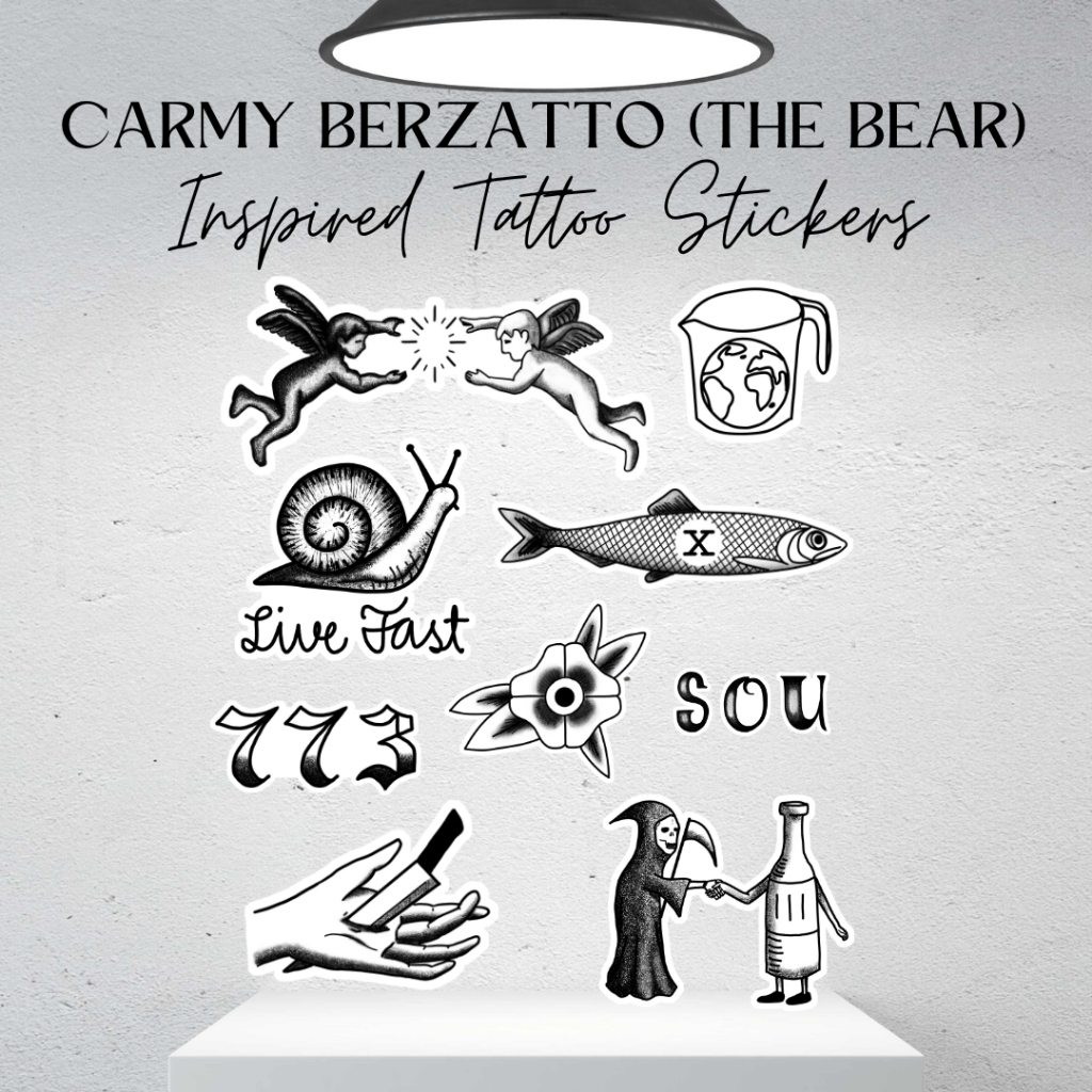 The Bear Carmy Berzatto Inspired Temporary Tattoo Stickers (2 SETS