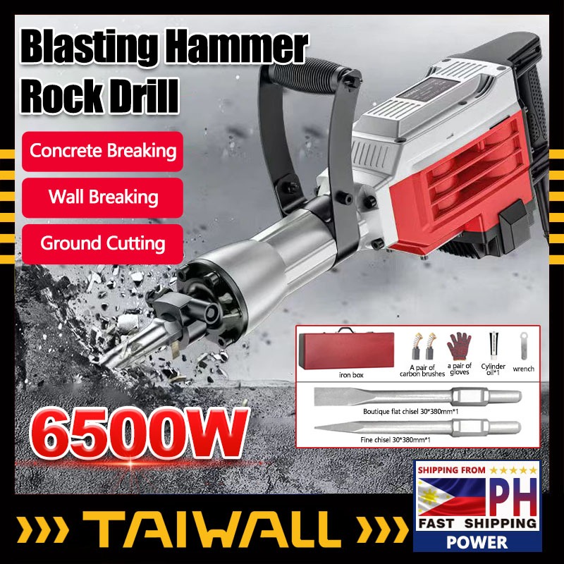 Blasting Hammer Rock Drill 65A 6500W 220V Heavy Duty Concrete Crusher Multifunctional Impact